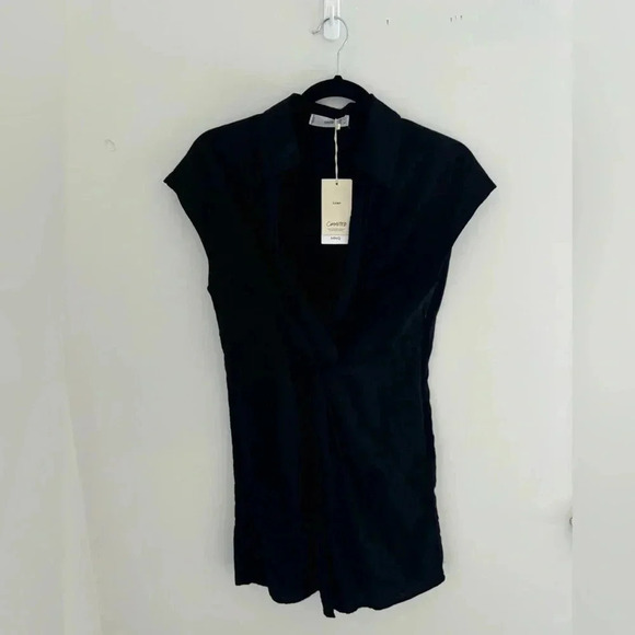 Mango Linen Blend Dress in Black NWT - Picture 10 of 11